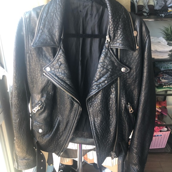 Acne Black Leather Jacket - Picture 3 of 8